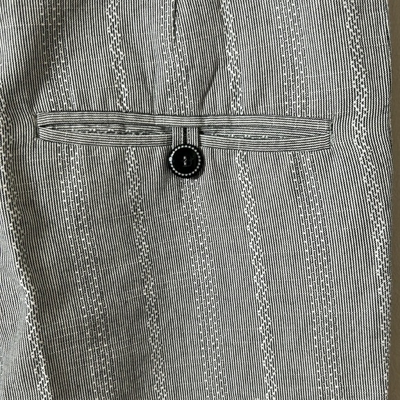 JOSEPH Striped Wide Leg Pants Grey White Pockets France Career Sz XS - Picture 7 of 12